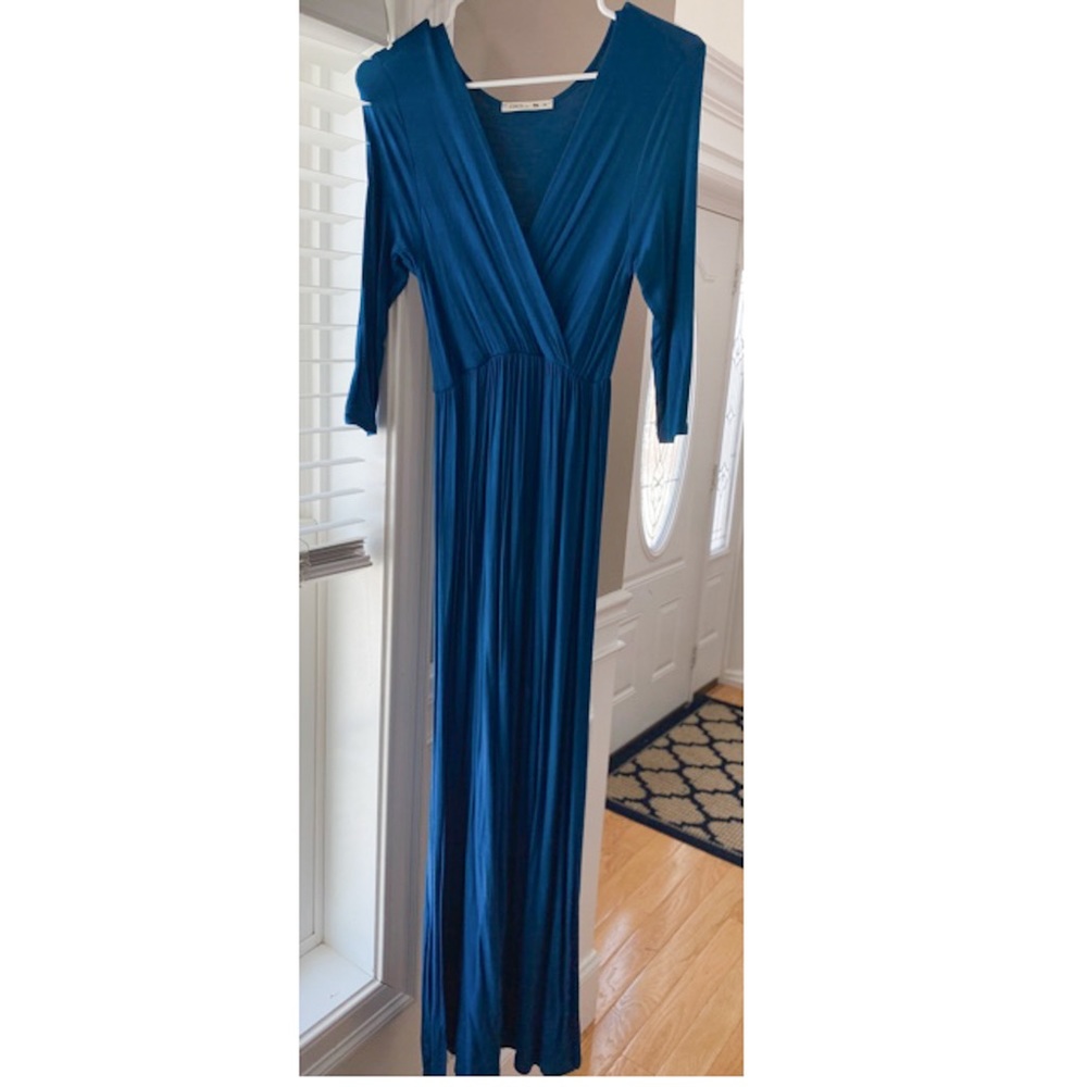 V-Neck Maternity Maxi Dress